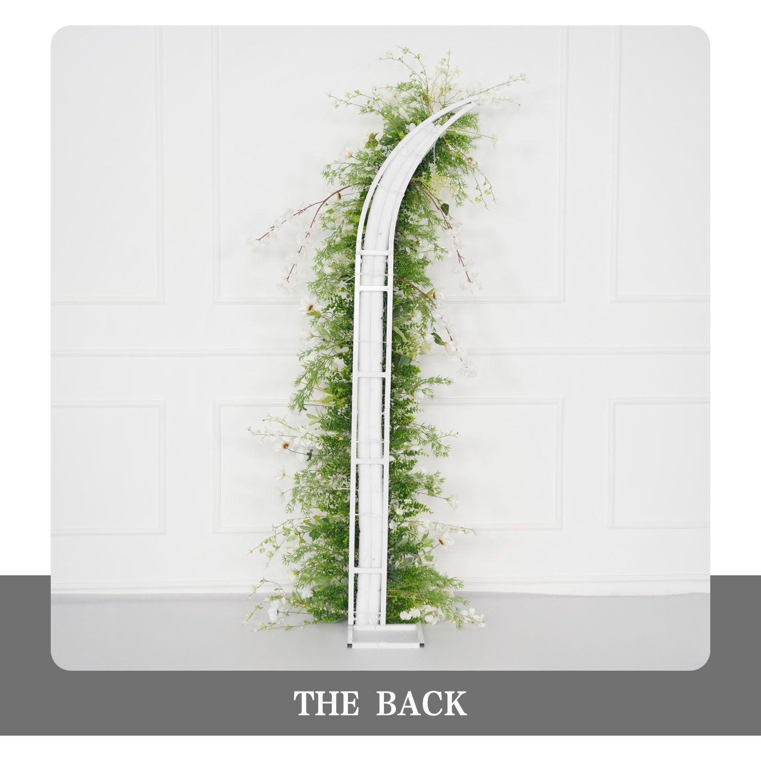 Uflower Green White Floral Horn Arch Wedding Party Backdrop Decor